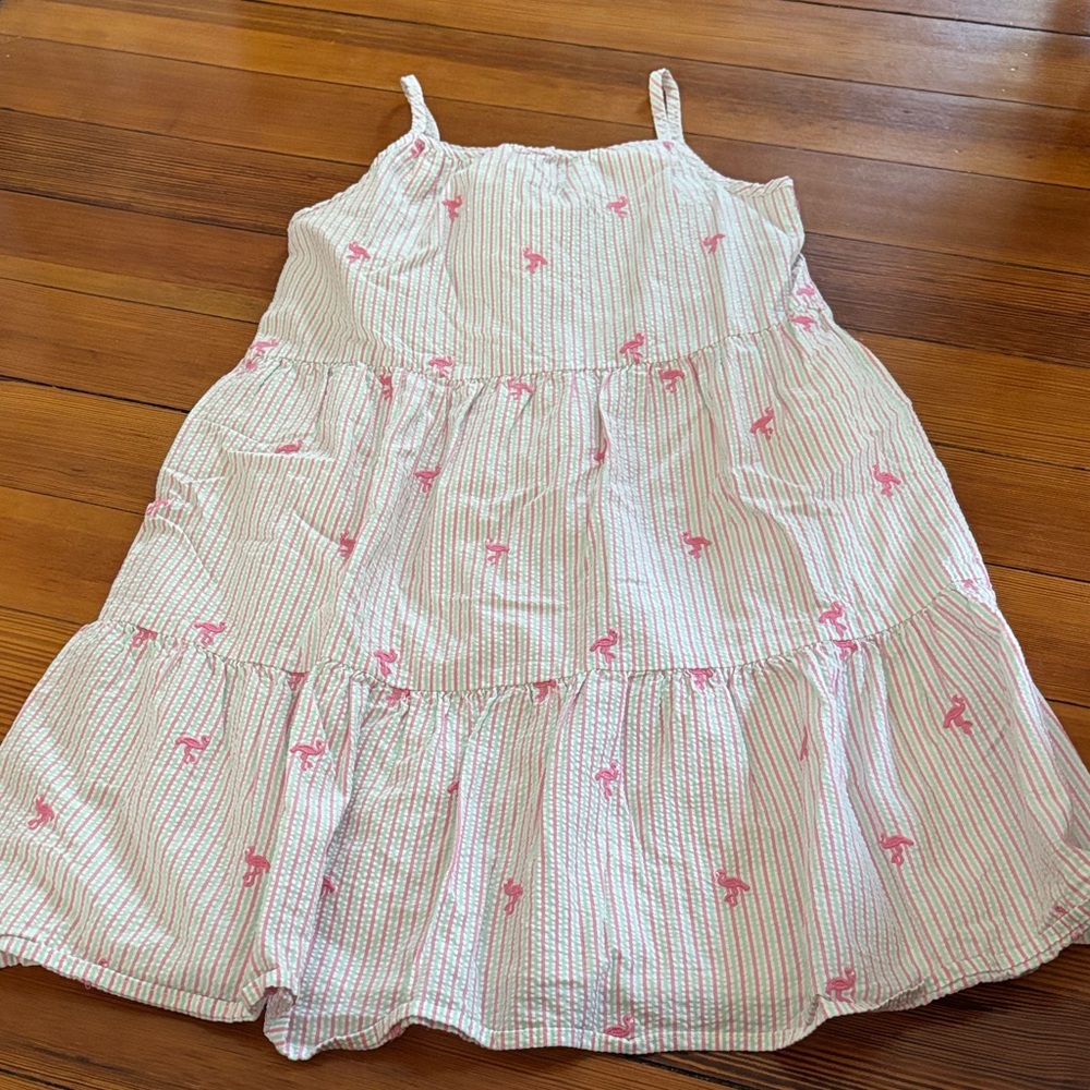 Seersucker Flamingo Dress